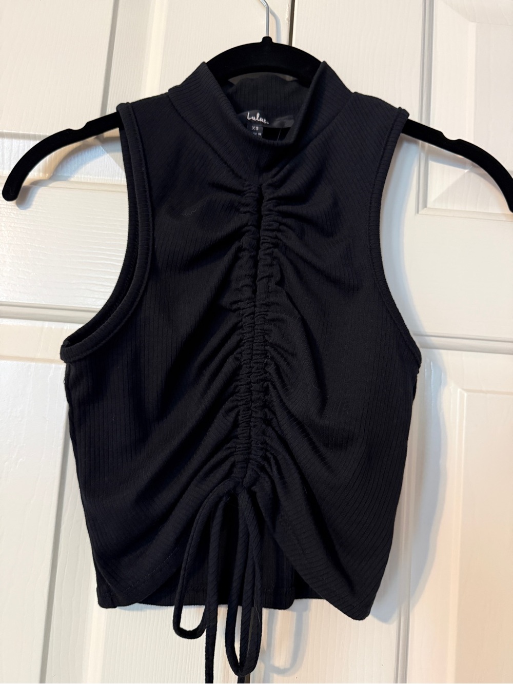 Lulus Black Ribbed Crop Top NWT